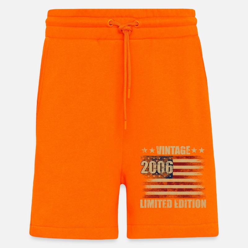 Millésime Limité 2006 - Short bio décontracté fabriqué en UE - SUNSET ORANGE