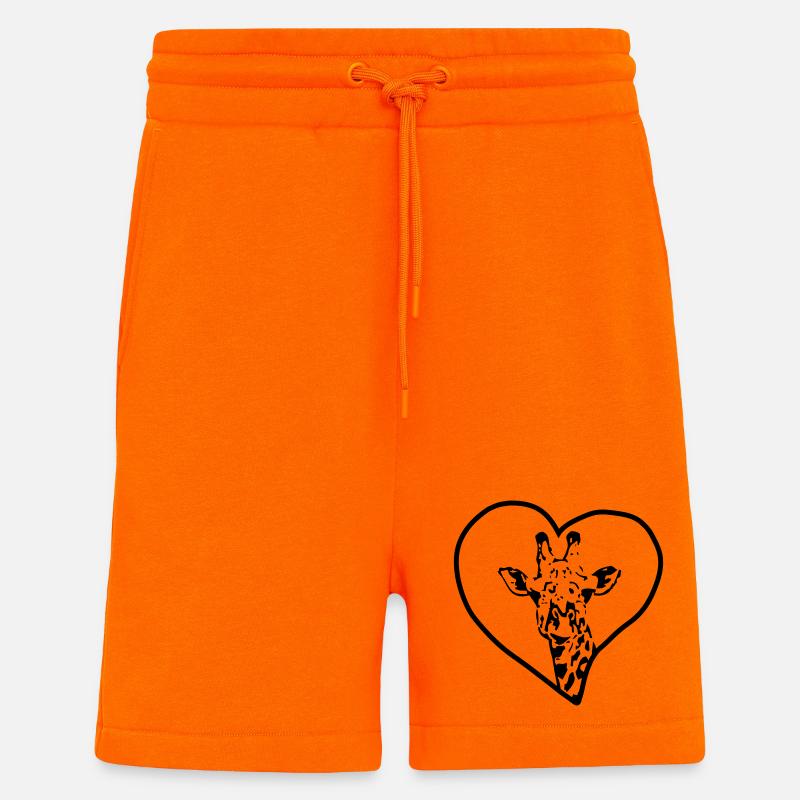 Giraffe heart - Shorts - made by SPREAD - SUNSET ORANGE