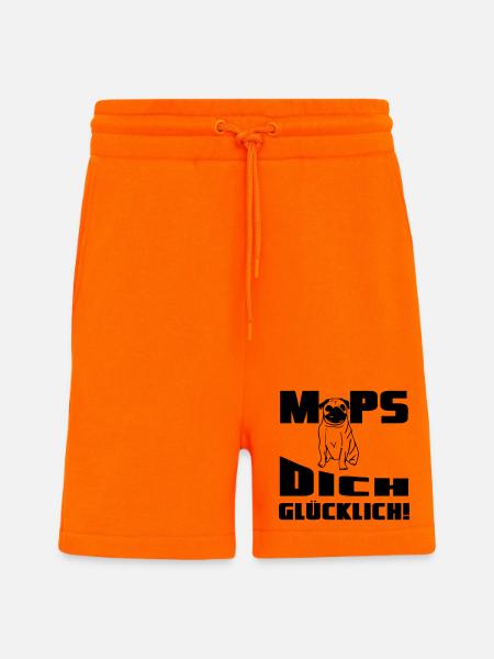 Mops dich glücklich! Geschenk - Shorts - made by SPREAD - SUNSET ORANGE