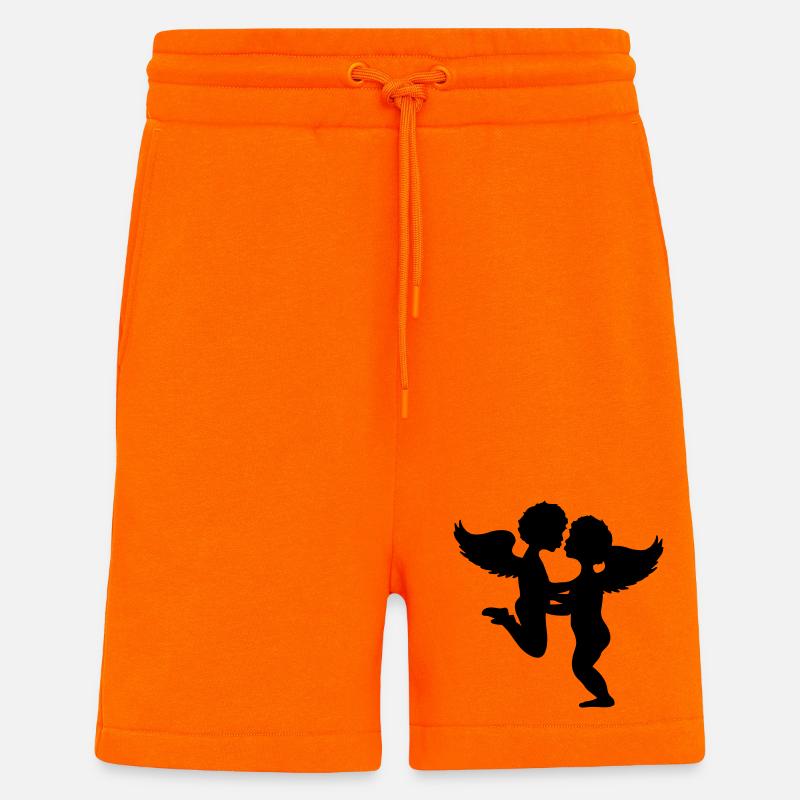 Two angels kiss each other - Shorts - made by SPREAD - SUNSET ORANGE