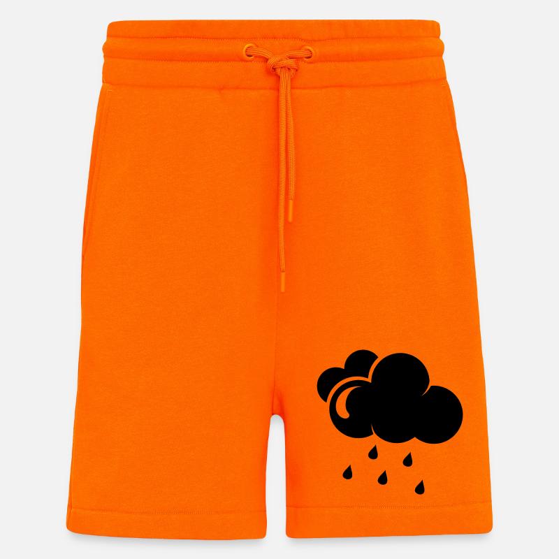 Cloud with rain drops - Shorts - made by SPREAD - SUNSET ORANGE