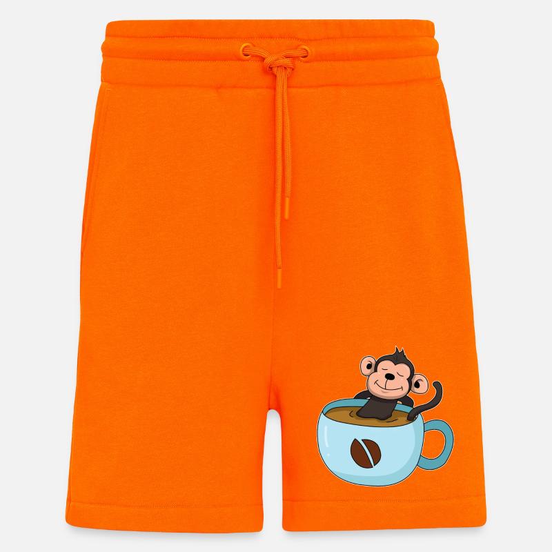 Kaffee-Äffchen - Shorts - made by SPREAD - SUNSET ORANGE