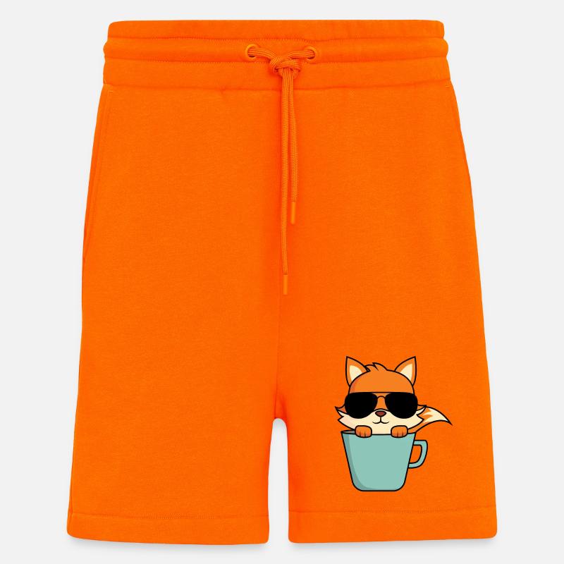 Cool fox in coffee cup - Shorts - made by SPREAD - SUNSET ORANGE