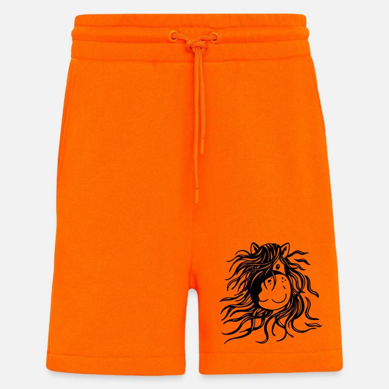 Pferd mit dicker Mähne - Pferde - Comic - Shorts - made by SPREAD - SUNSET ORANGE