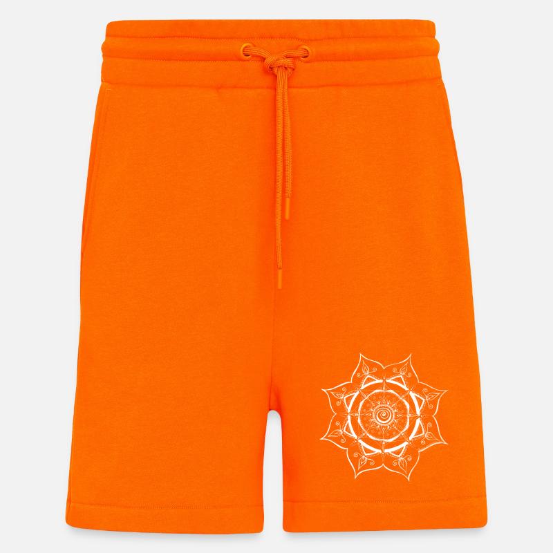 Mandala Spider Web Design - Shorts - made by SPREAD - SUNSET ORANGE