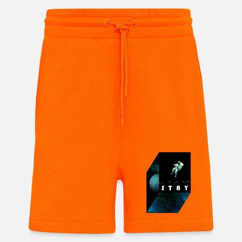 stay / morse code - Shorts - made by SPREAD - SUNSET ORANGE