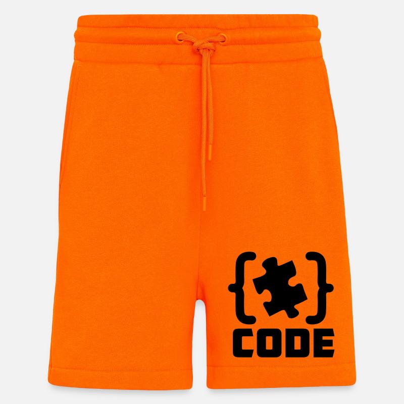 Programmierer Code-Puzzle-Lösung - Shorts - made by SPREAD - SUNSET ORANGE