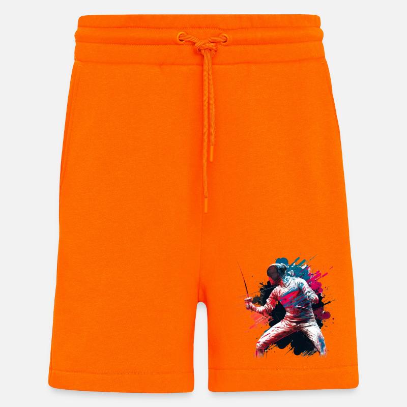 Farbexplosiver Fechter Graffiti - Shorts - made by SPREAD - SUNSET ORANGE