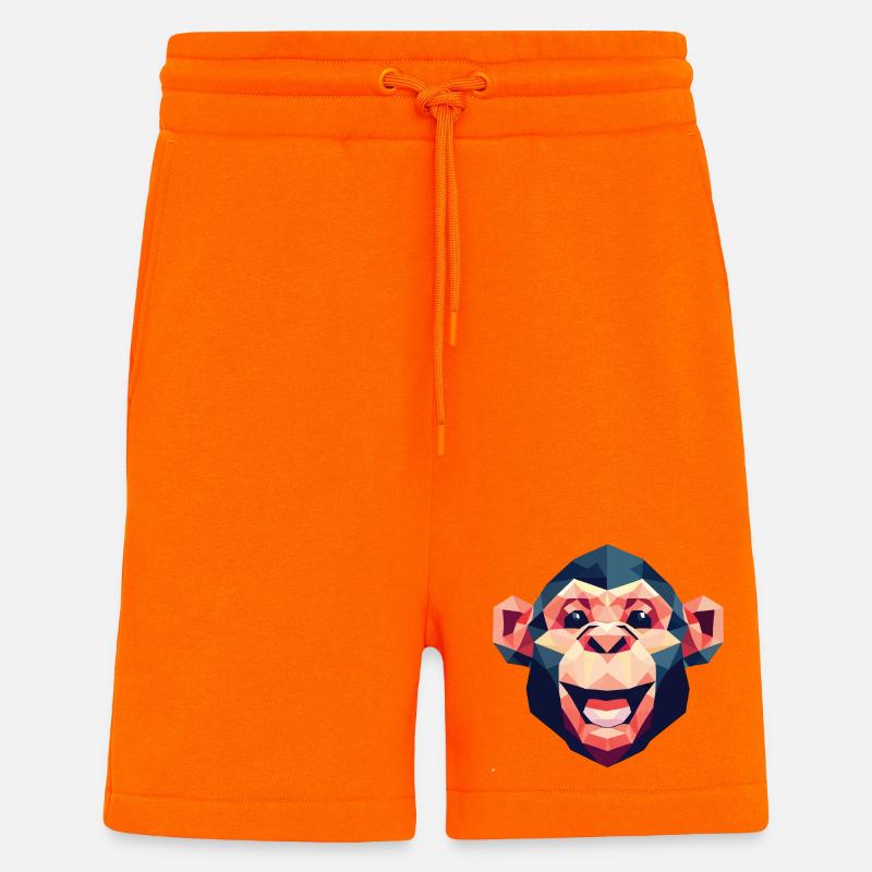 Polygon-Affe - Shorts - made by SPREAD - SUNSET ORANGE