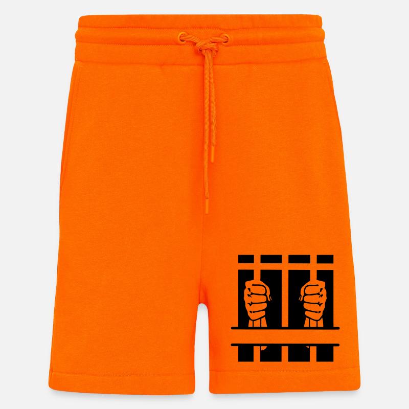 Zwei Fäuste hinter Gittern und Leerzeichen - Shorts - made by SPREAD - SUNSET ORANGE