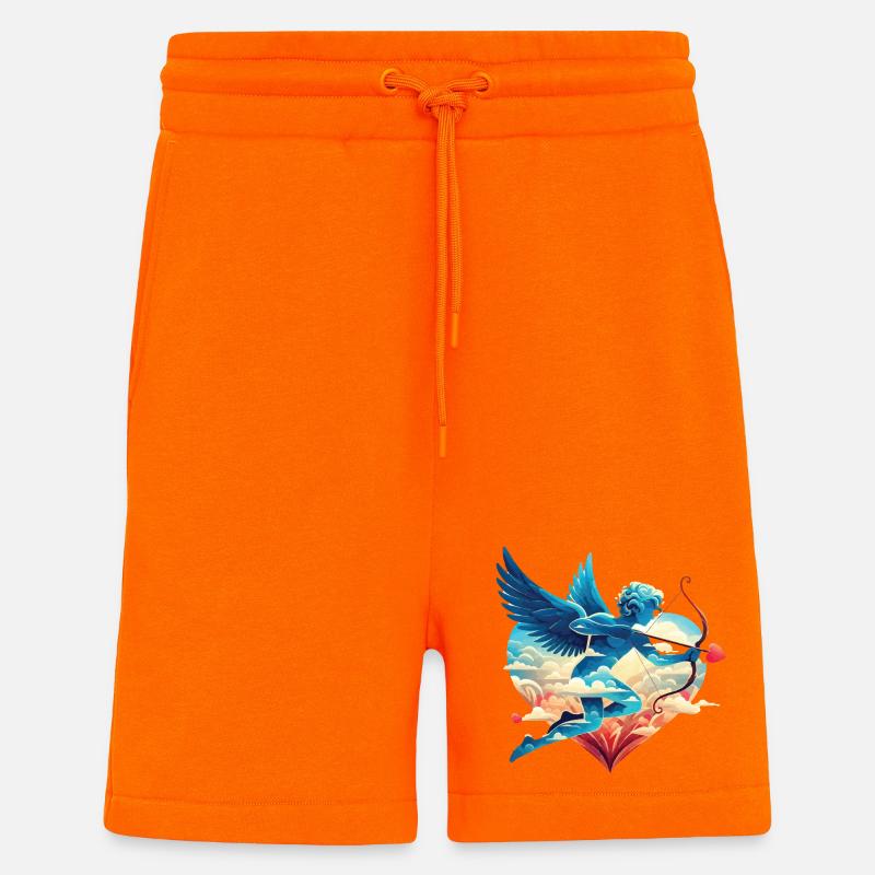 Cupidon céleste aux ailes rêveuses - Short bio décontracté fabriqué en UE - SUNSET ORANGE