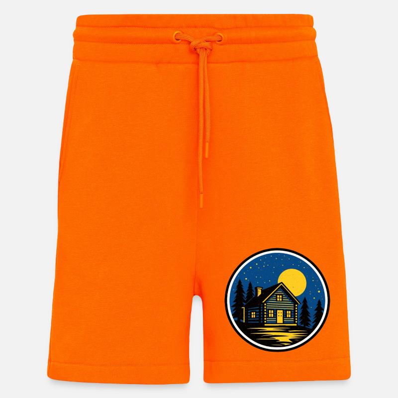 Nuit en cabine 1 - Short bio décontracté fabriqué en UE - SUNSET ORANGE