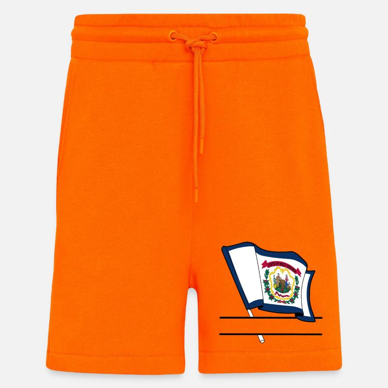 Flagge West Virginia Textbanner - Shorts - made by SPREAD - SUNSET ORANGE