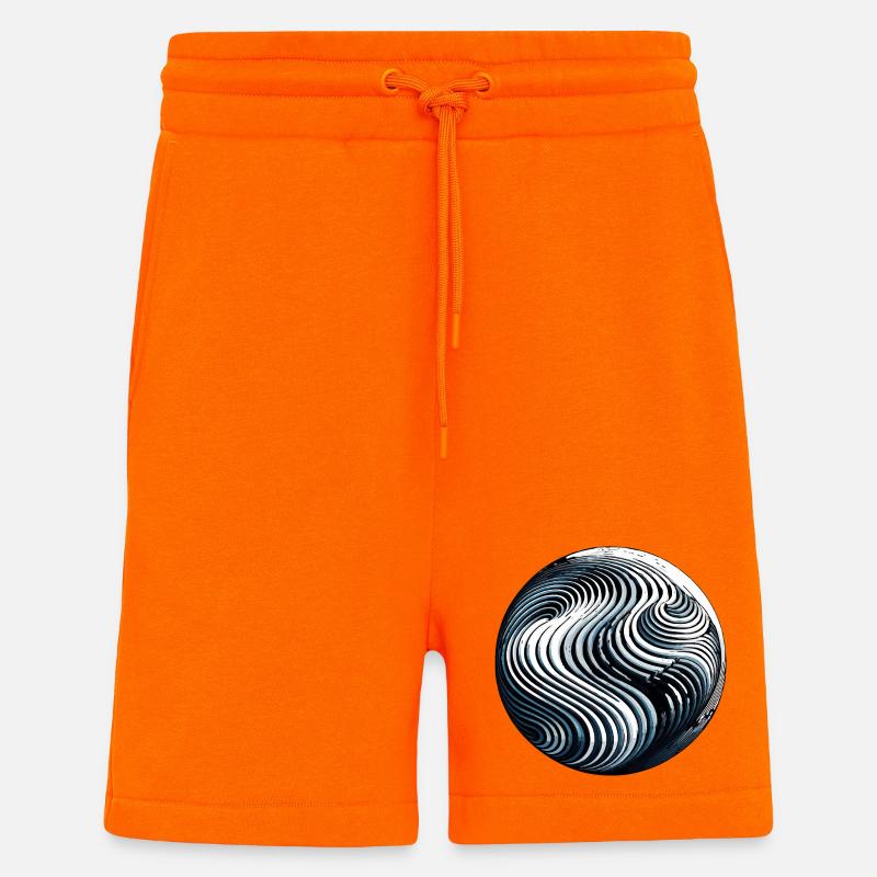 Geometric Waves – Abstract Wave Pattern - Shorts - made by SPREAD - SUNSET ORANGE
