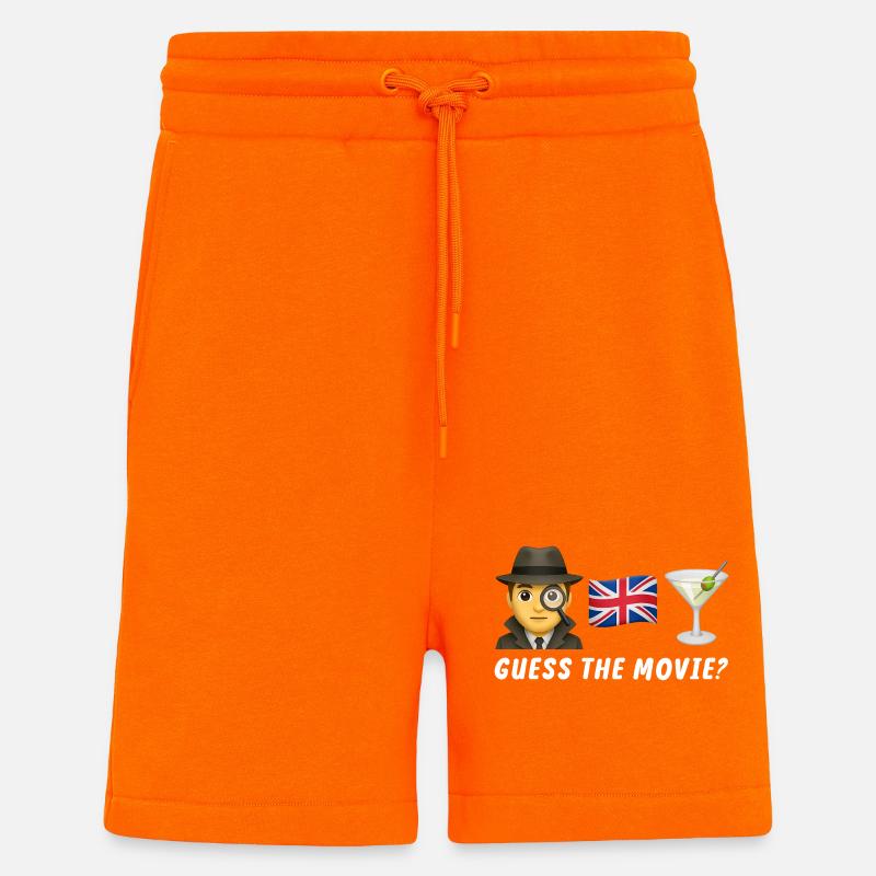 Thème policier avec symbole britannique - Short bio décontracté fabriqué en UE - SUNSET ORANGE