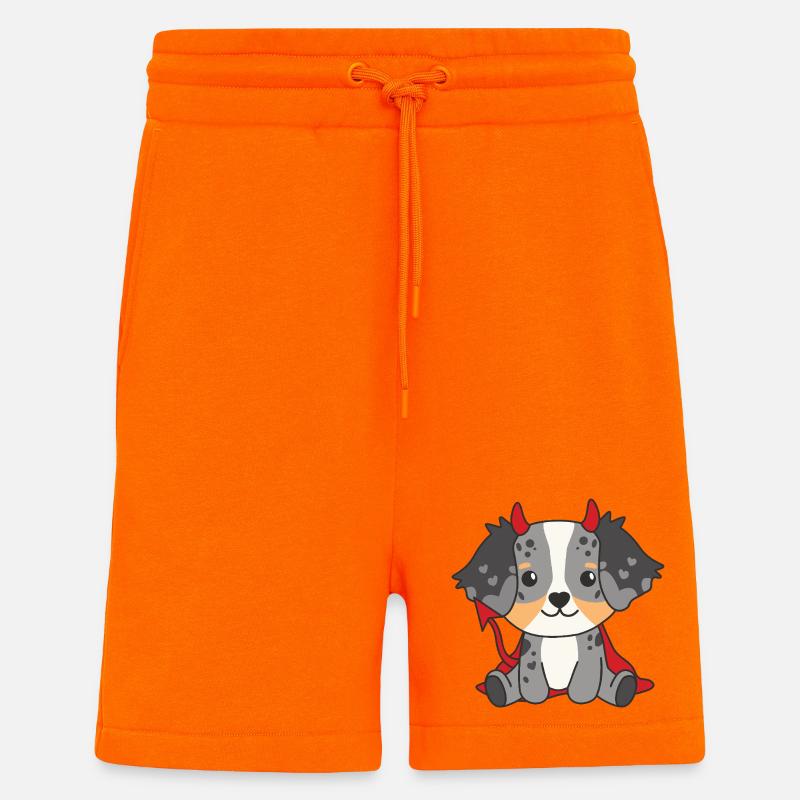 Australian Shepherd Happy Halloween Devil Costume - Shorts - made by SPREAD - SUNSET ORANGE
