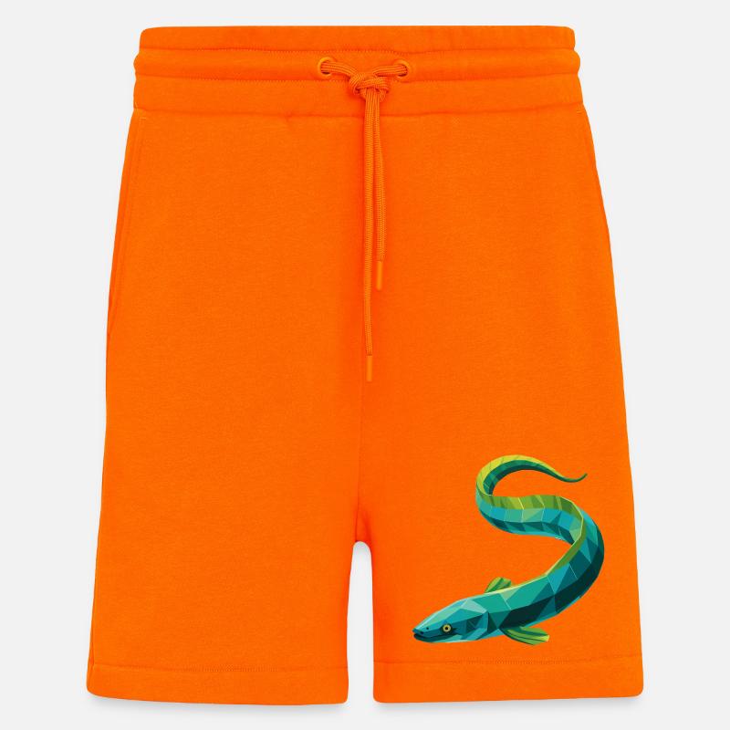 Eel - Cool Low Poly Logo - Shorts - made by SPREAD - SUNSET ORANGE