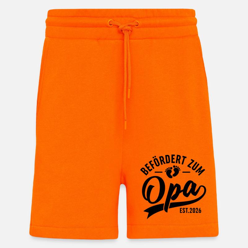 Opa 2026 Geschenk – Enkelkind kommt - Shorts - made by SPREAD - SUNSET ORANGE