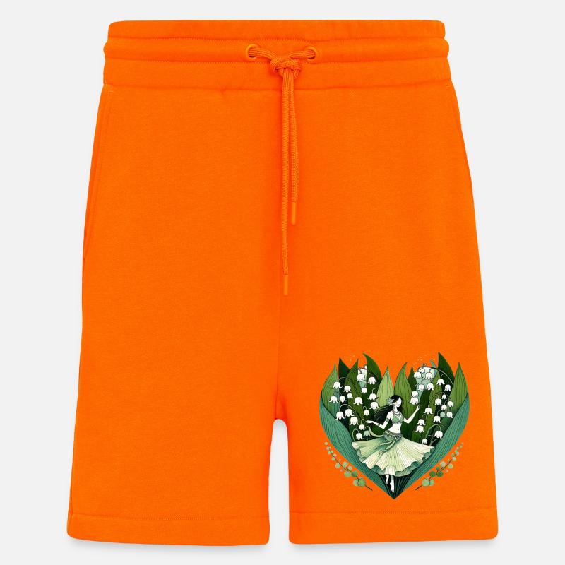 Lily Vale danseuse dans Heart Bloom - Short bio décontracté fabriqué en UE - SUNSET ORANGE