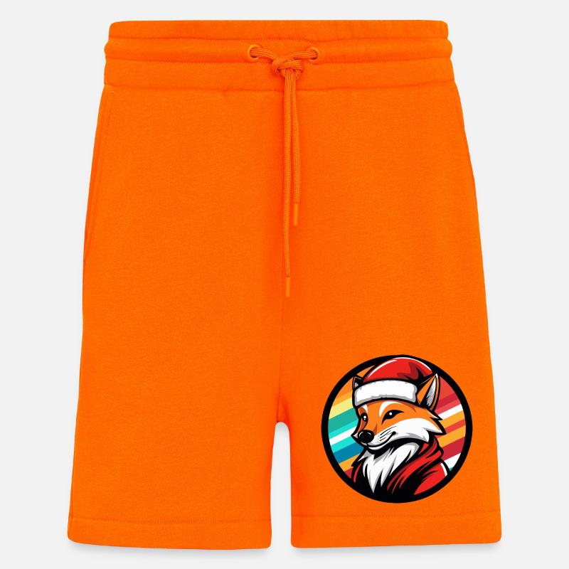 Fuchs im Santa-Look mit Regenbogen - Shorts - made by SPREAD - SUNSET ORANGE