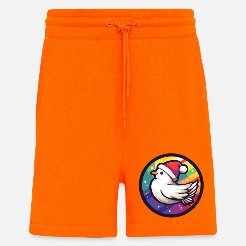 Weihnachtsvogel im Regenbogenring - Shorts - made by SPREAD - SUNSET ORANGE