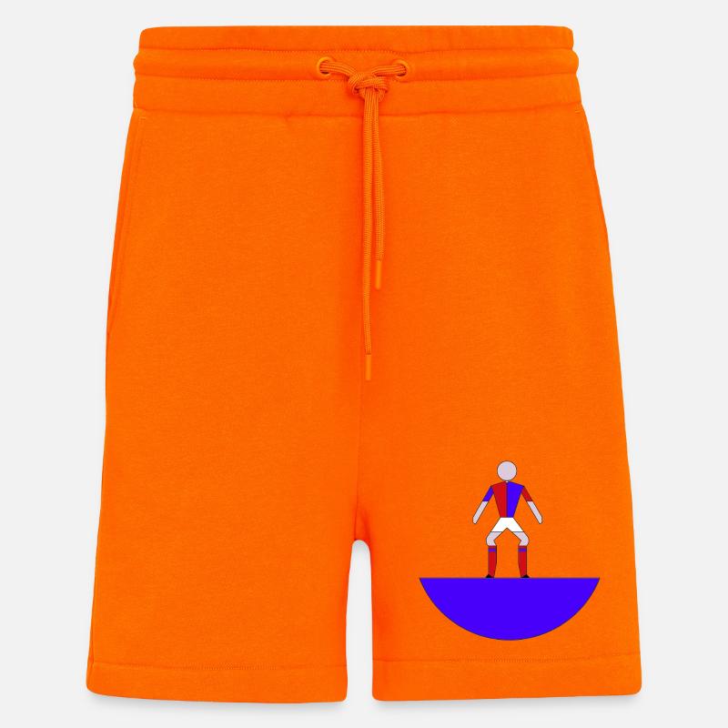 Subbuteo Geometric Hero auf Blue Arc - Shorts - made by SPREAD - SUNSET ORANGE