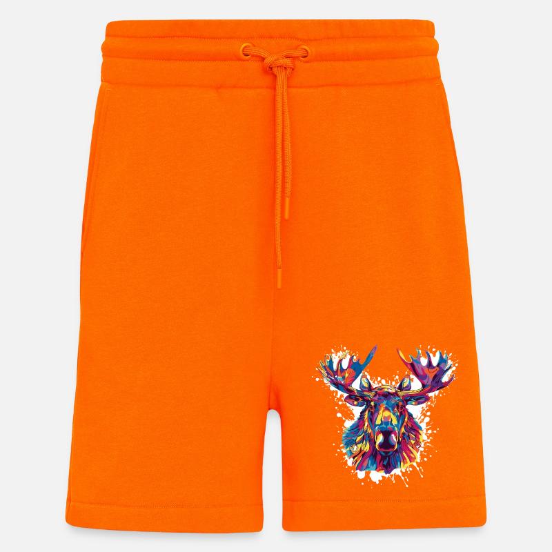 Deer Deer Paint Blobs - Shorts - made by SPREAD - SUNSET ORANGE