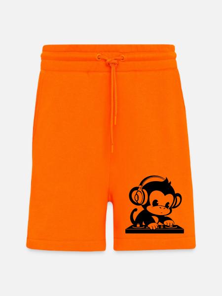 DJ Affe mit Kopfhörern - Shorts - made by SPREAD - SUNSET ORANGE