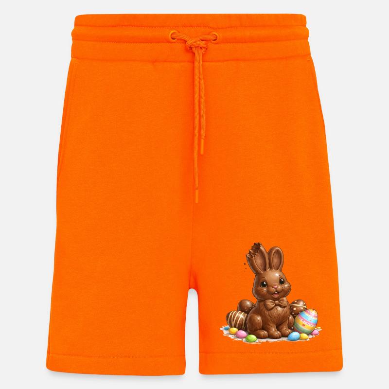 Chocolate bunny with Easter eggs - Shorts - made by SPREAD - SUNSET ORANGE