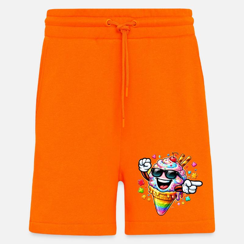 Glace avec lunettes de soleil - Short bio décontracté fabriqué en UE - SUNSET ORANGE