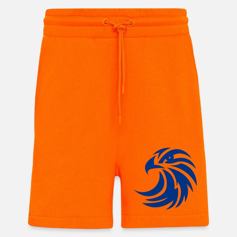 Conception du cercle du phénix bleu - Short bio décontracté fabriqué en UE - SUNSET ORANGE