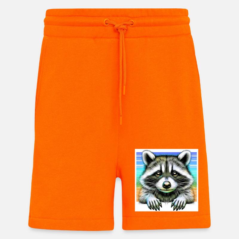 Raton laveur - Short bio décontracté fabriqué en UE - SUNSET ORANGE