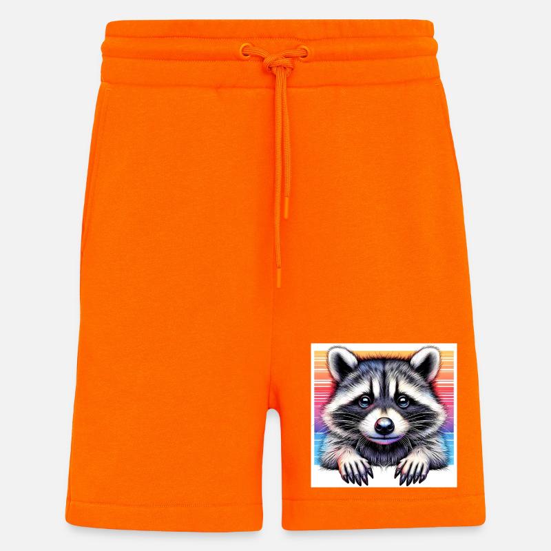 Raton laveur - Short bio décontracté fabriqué en UE - SUNSET ORANGE