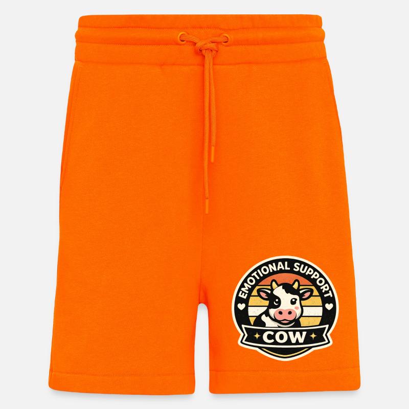 Vache chanceuse - Short bio décontracté fabriqué en UE - SUNSET ORANGE