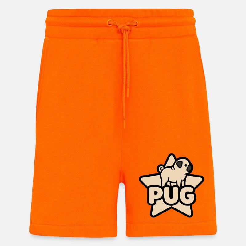 Mops Stern Banner Platzhalter - Shorts - made by SPREAD - SUNSET ORANGE