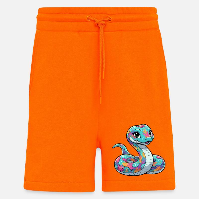 Farbenfrohe Blumenschlange - Shorts - made by SPREAD - SUNSET ORANGE