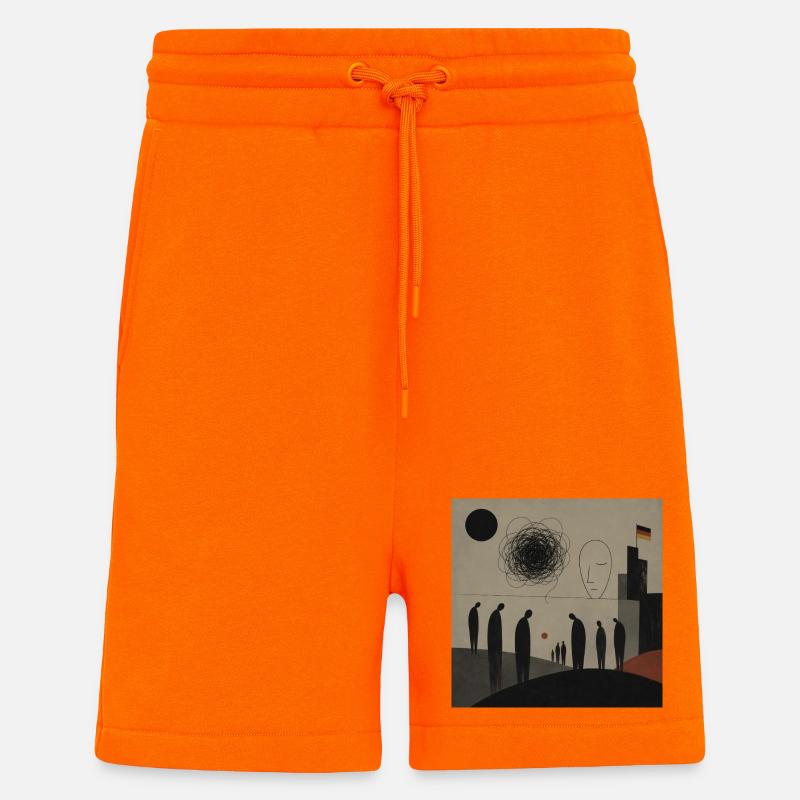 Abstrakte Silhouetten über Stadthorizont - Shorts - made by SPREAD - SUNSET ORANGE