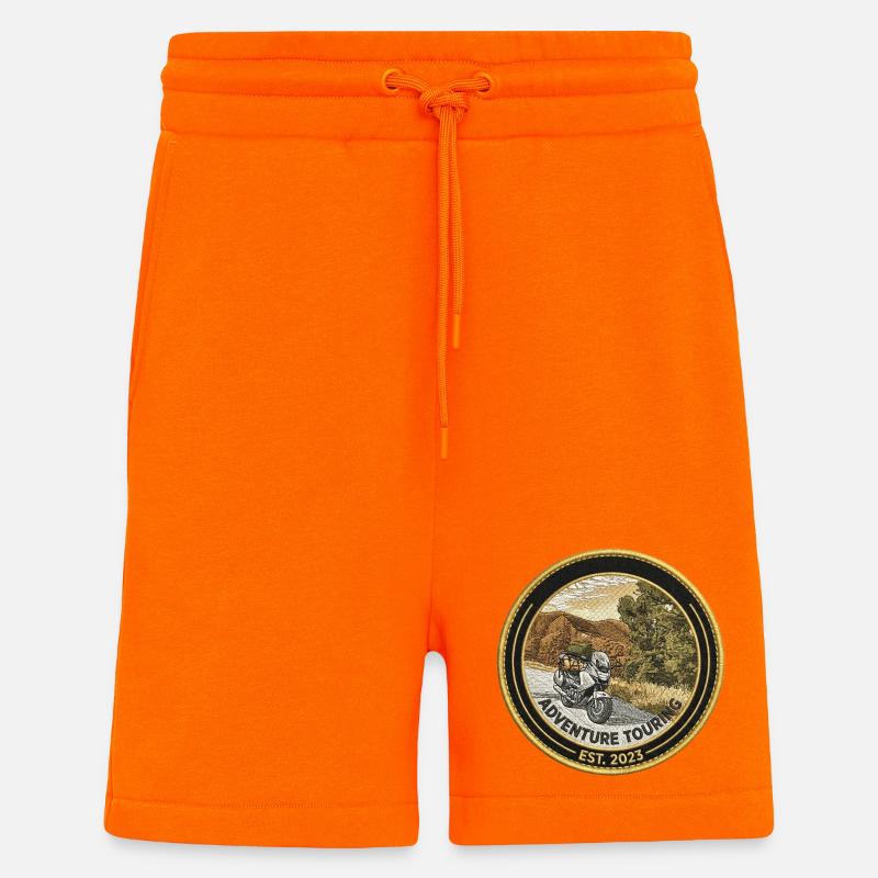 Motorcycle Expeditions Patch - Shorts - made by SPREAD - SUNSET ORANGE