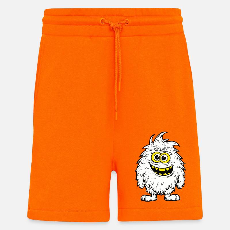 Drôle de monstre de fourrure - Short bio décontracté fabriqué en UE - SUNSET ORANGE