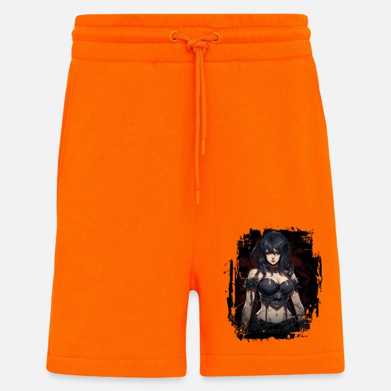 Fille gothique en forme - Short bio décontracté fabriqué en UE - SUNSET ORANGE