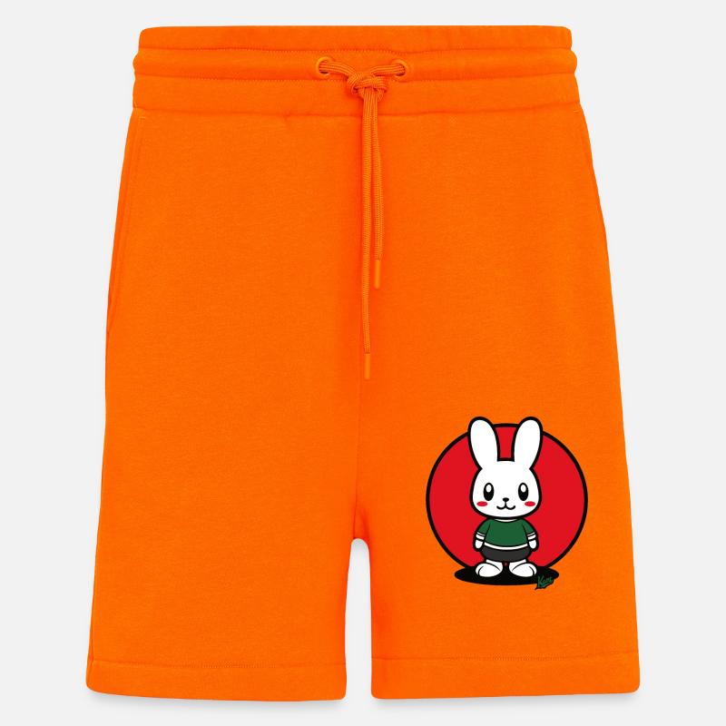 Dessin animé Bunny Bunny Child - Short bio décontracté fabriqué en UE - SUNSET ORANGE