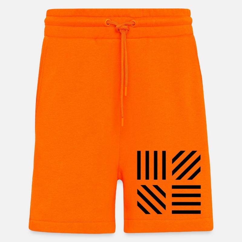 graphic stripe pattern - Shorts - made by SPREAD - SUNSET ORANGE