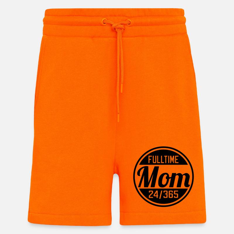 Fulltime Mom | Vollzeit Mutter - Short bio décontracté fabriqué en UE - SUNSET ORANGE