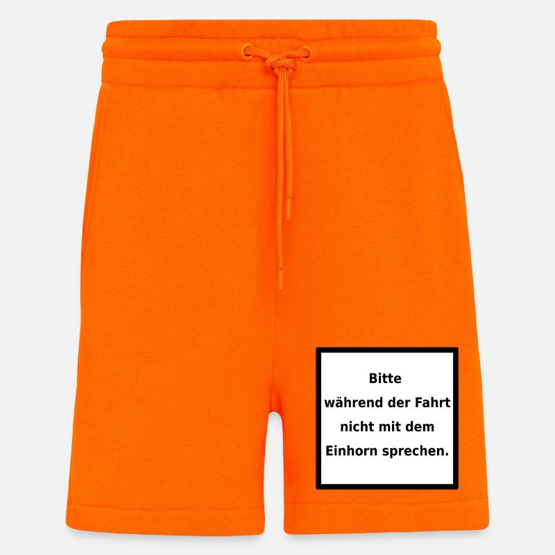 Warnhinweis: Einhorn. (black/white) - Shorts - made by SPREAD - SUNSET ORANGE