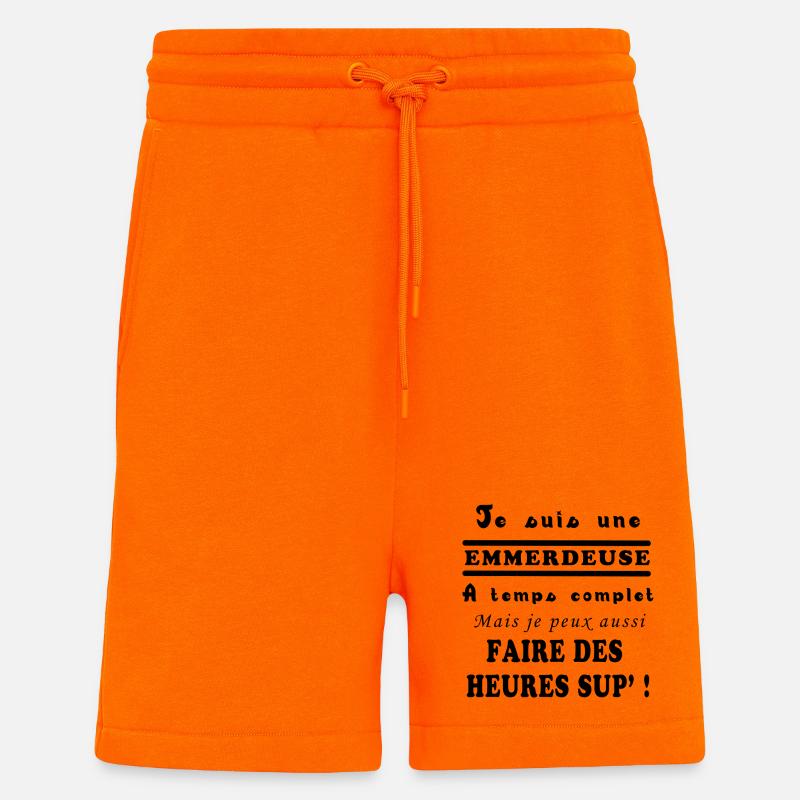 JE SUIS UNE EMMERDEUSE - Short bio décontracté fabriqué en UE - SUNSET ORANGE