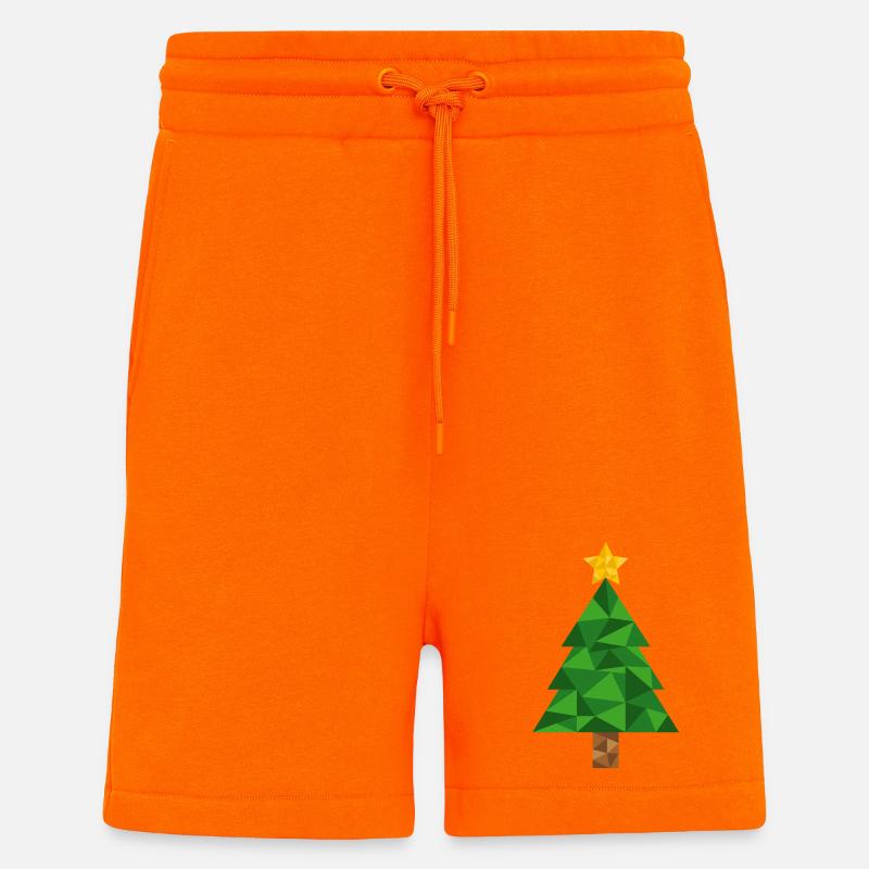 Weihnachtsbaum Polygon Christbaum Weihnachten Xmas - Shorts - made by SPREAD - SUNSET ORANGE
