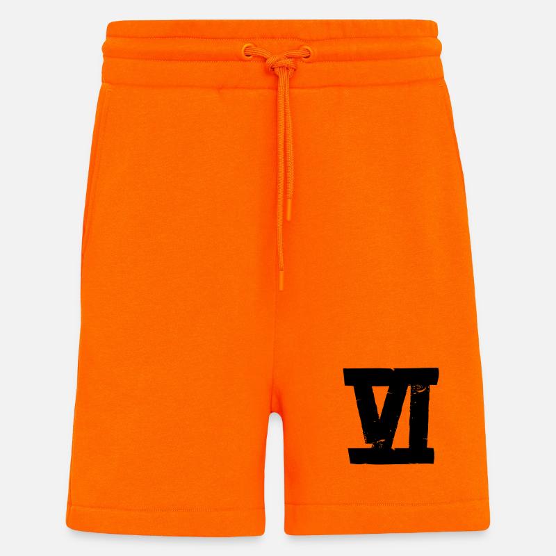 VI - 6 bandes - Short bio décontracté fabriqué en UE - SUNSET ORANGE