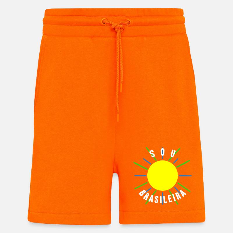 Brésilienne brasileira drapeau brésilien cadeau - Short bio décontracté fabriqué en UE - SUNSET ORANGE