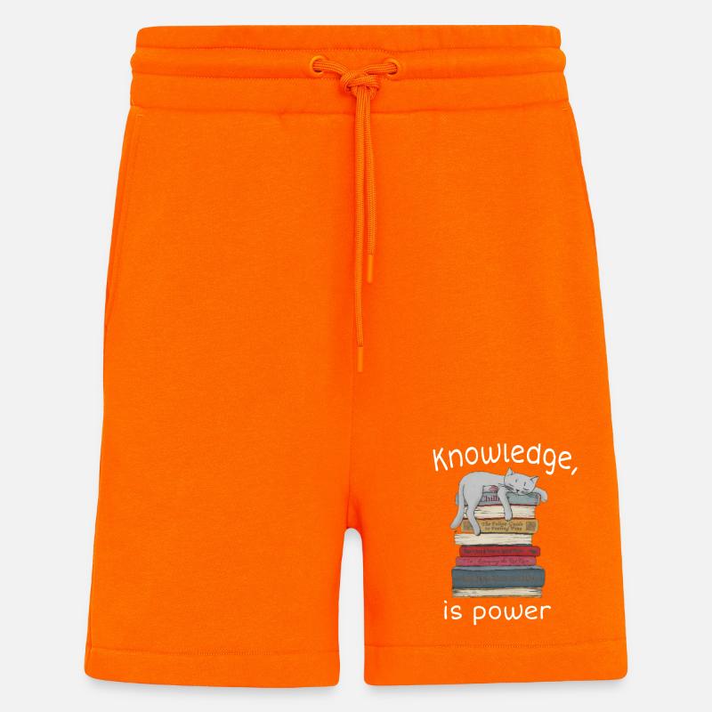Chat rigolo et citation - Short bio décontracté fabriqué en UE - SUNSET ORANGE
