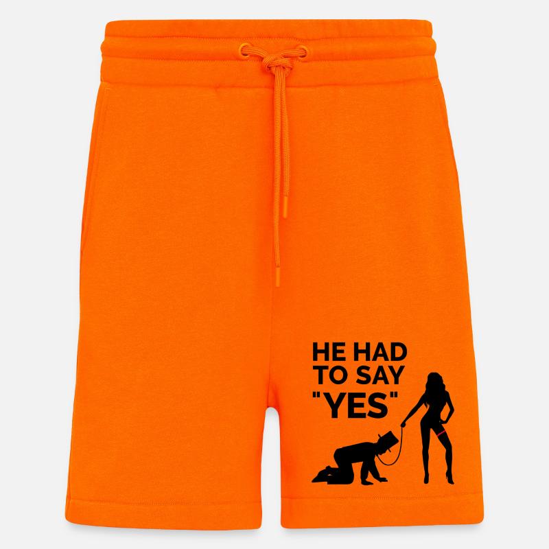 Heirat Hochzeit Junggesellenabschied Braut Ehe - Shorts - made by SPREAD - SUNSET ORANGE
